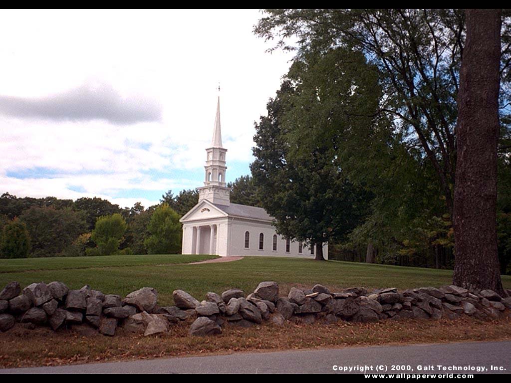 'Country Church' 1024x768 Free 3D Wallpaper