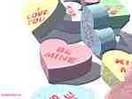 'Candy Hearts' 3D Wallpaper